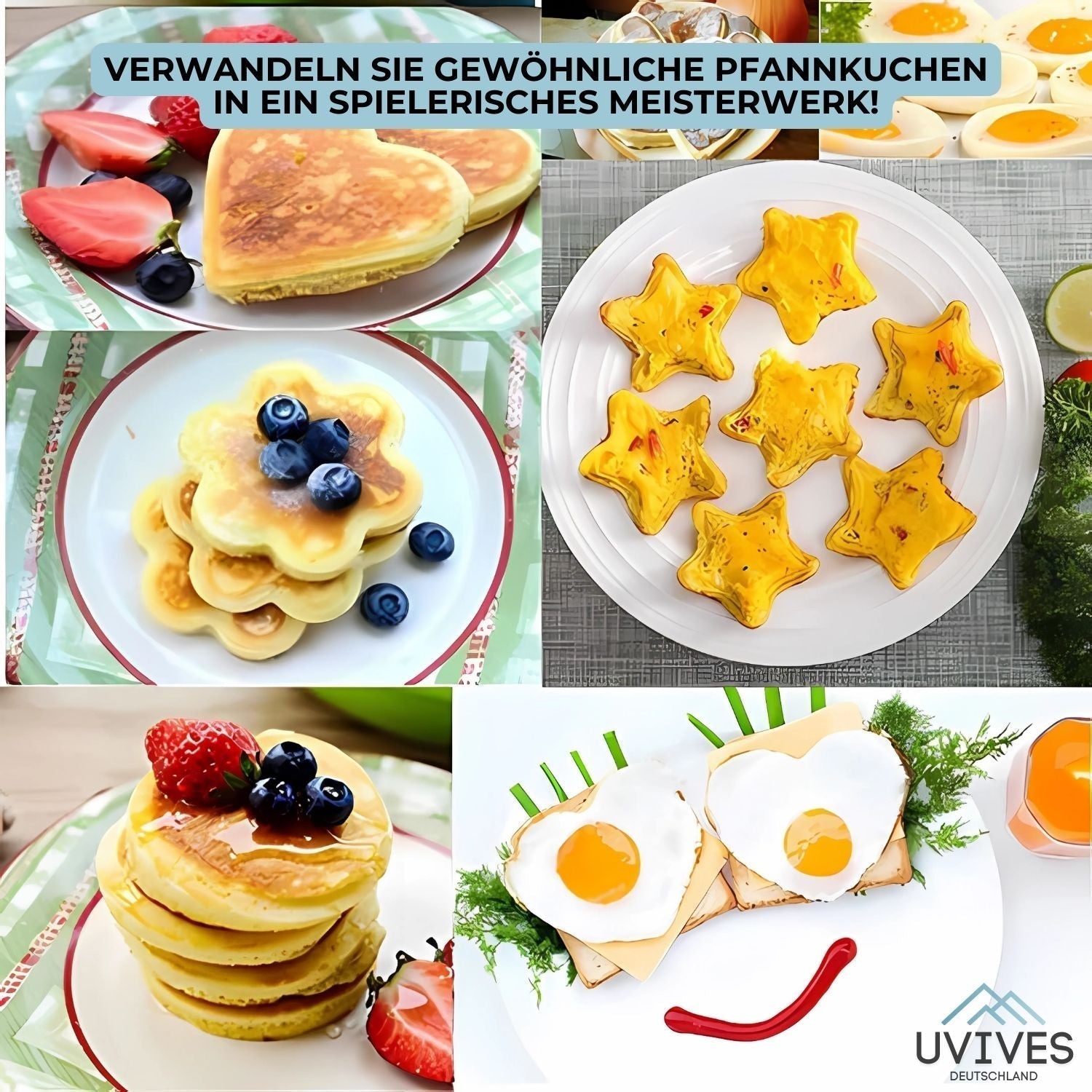 Moule à Crêpes en Silicone Antiadhésif avec Moule à Œuf Fantaisie