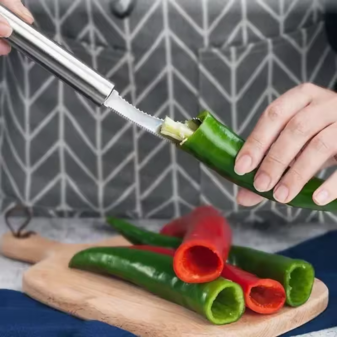 SliceCore™ – Évideur de Poivrons & Retire-Graines pour une Découpe sans Effort [50 % de Réduction]