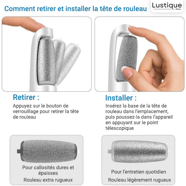 Lime à Pieds Électrique avec Lumière LED – Pédicure Professionnelle à Domicile