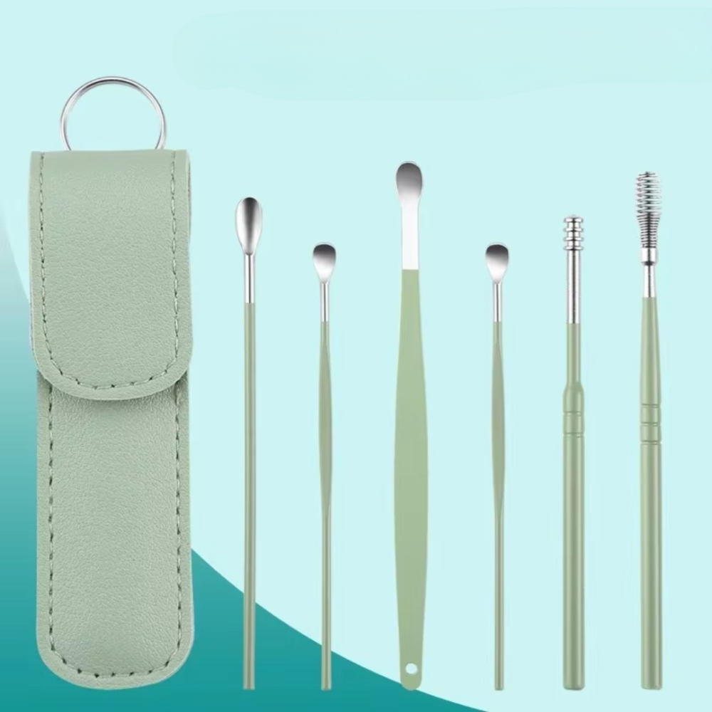Nettoyeur d'oreilles en spirale réutilisable en acier inoxydable