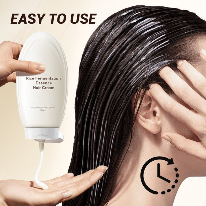 Crème capillaire à l'essence de riz fermentée – Hydratation et brillance