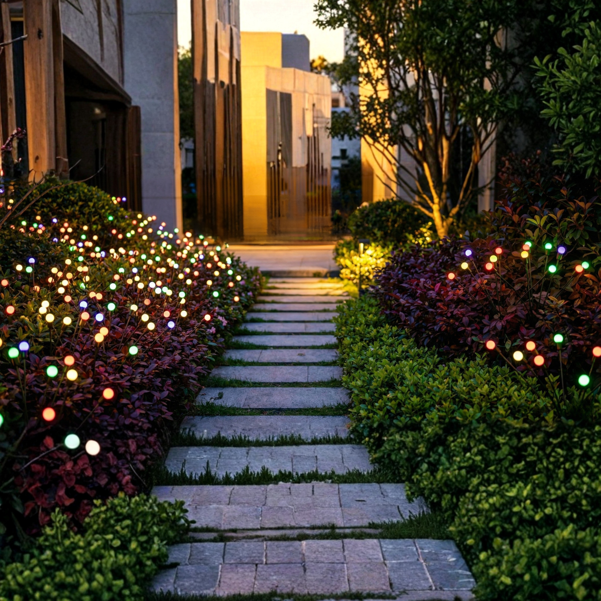 Lampe Solaire de Jardin LED à Effet Lucioles pour Terrasse et Allées