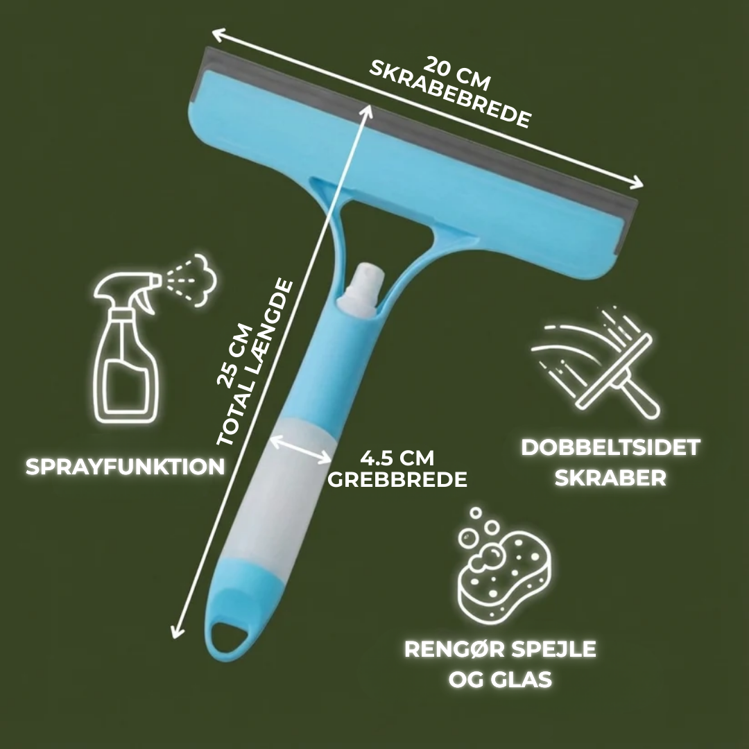 Brosse Nettoyante 3-en-1 pour Fenêtres, Miroirs et Surfaces en Verre