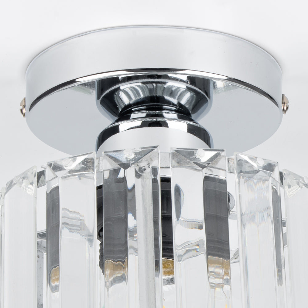 Plafonnier carré en laiton avec verre cristal – élégant
