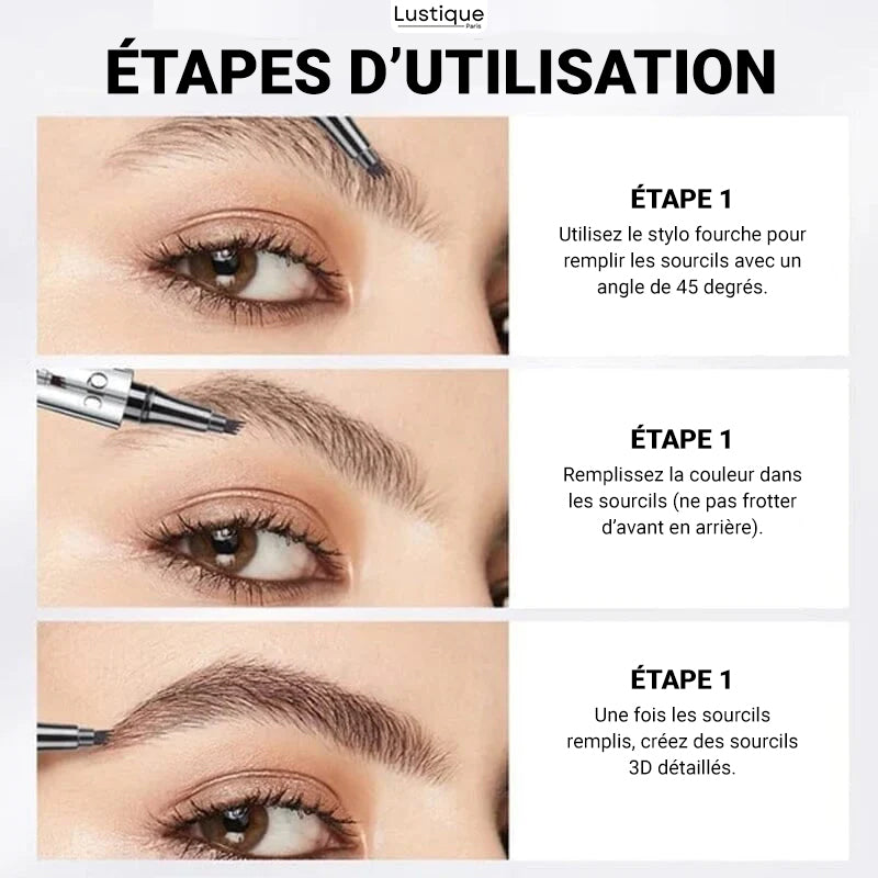 Crayon à Sourcils Waterproof Effet Microblading 3D – Longue Tenue