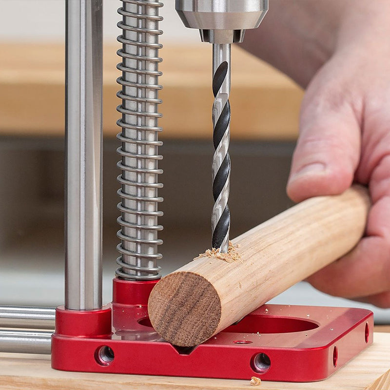 Support de perçage en acier – positionnement précis pour le travail du bois