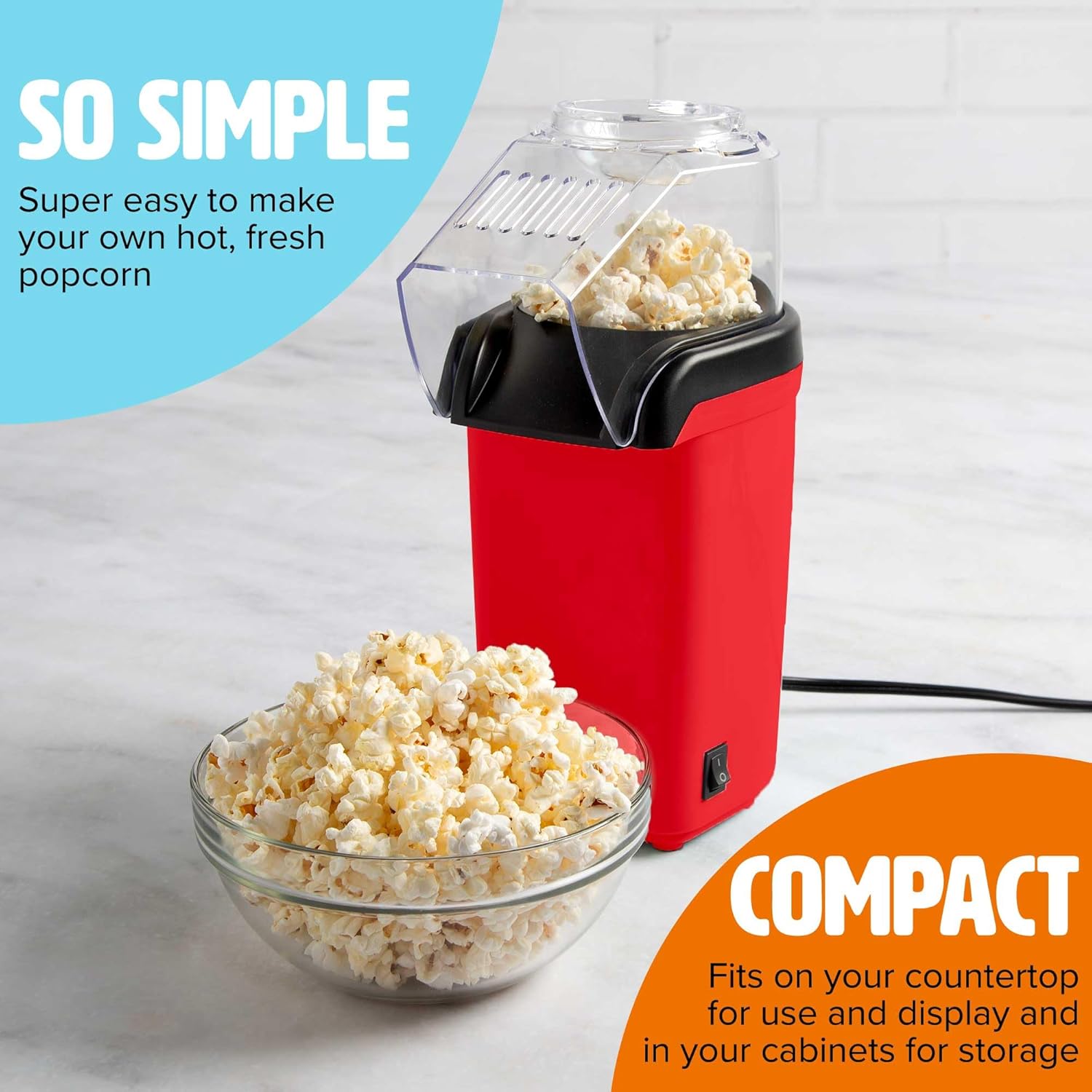 PopAir™ – Machine à popcorn à air chaud, saine et délicieuse en quelques minutes [50 % de réduction]
