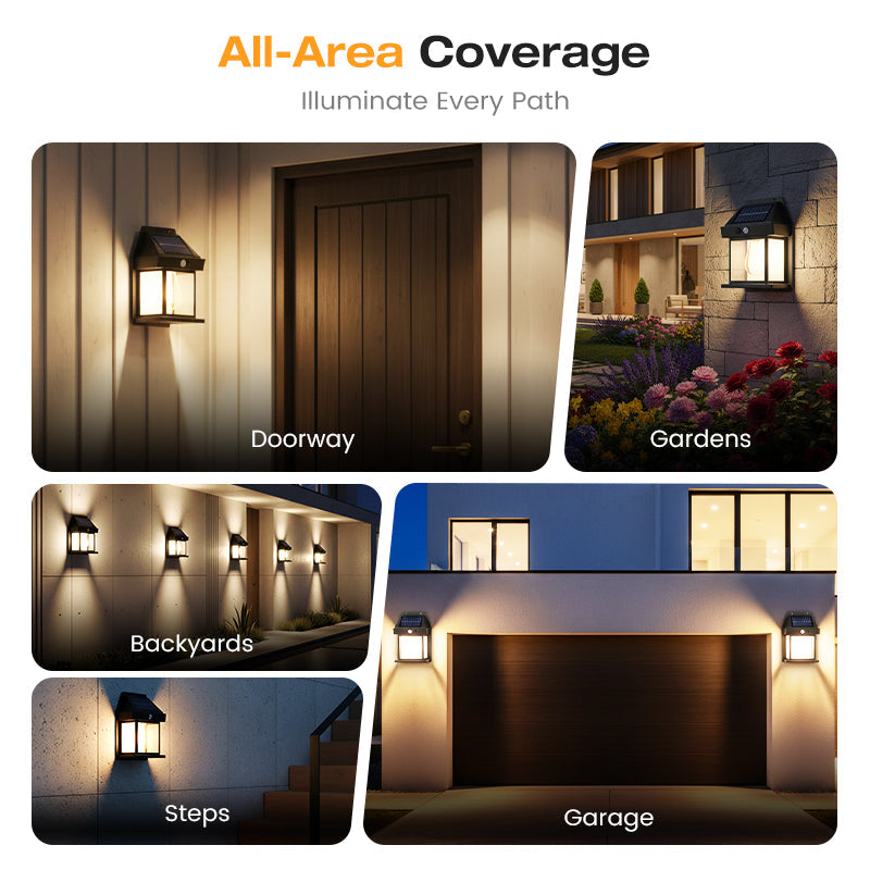 Lampe Solaire Extérieure avec Détecteur de Mouvement LED IP65