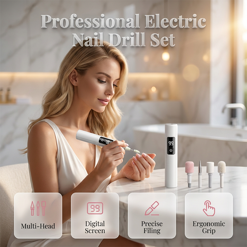 Polisseur à Ongles Électrique avec 4 Embouts et 99 Vitesses
