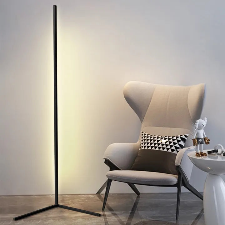 Lampadaire LED d'angle dimmable avec 3 températures de couleur et télécommande