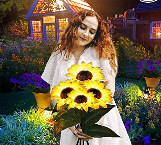 Lampes Solaires Tournesol pour Jardin – Lumière d'Ambiance Extérieure