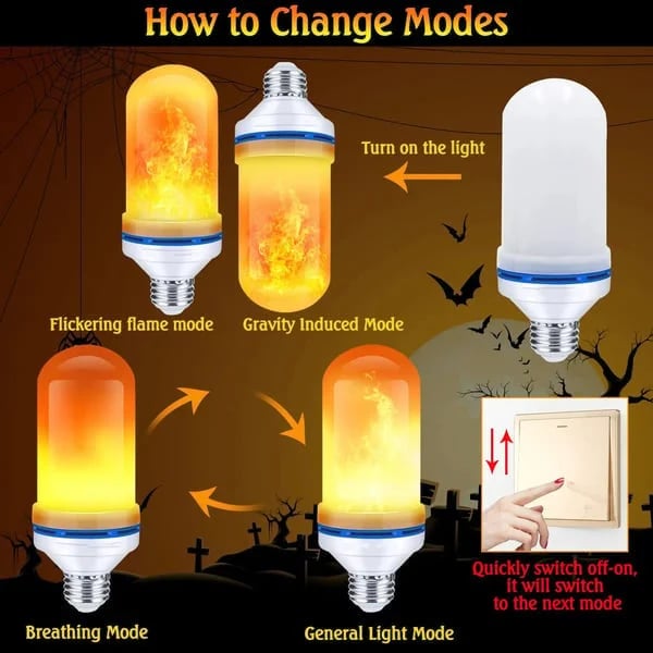 Ampoule LED Effet Flamme Vacillante avec Capteur de Gravité E26