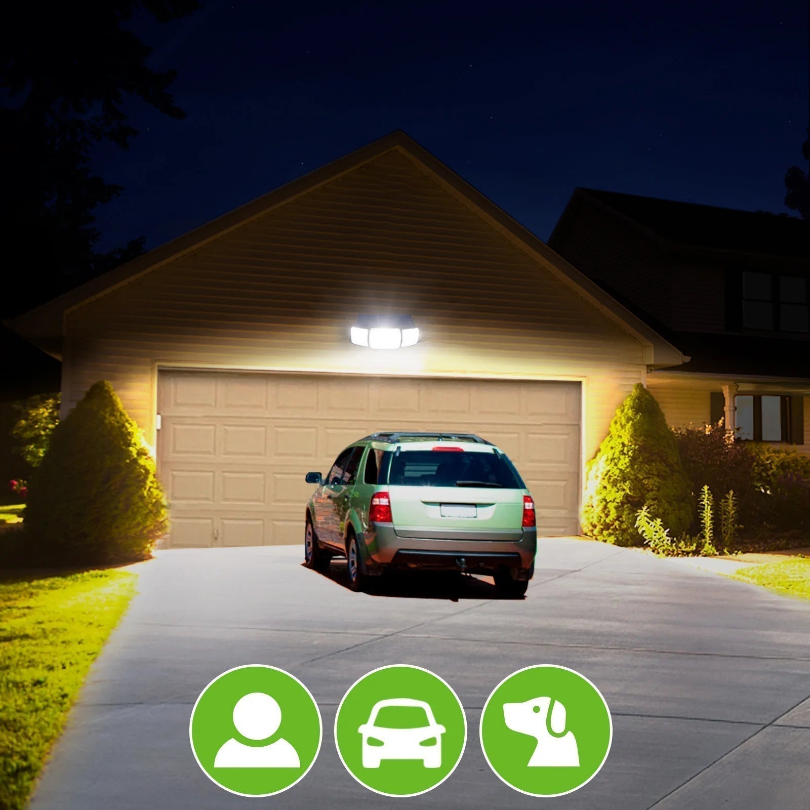 Lampe Solaire LED à Capteur de Mouvement 3 Têtes – Éclairage Extérieur IP65
