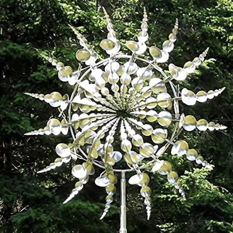 Spirale à Vent Décorative en Acier Inoxydable pour Jardin et Terrasse