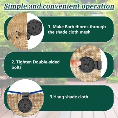 Pinces de Fixation pour Voile d'Ombrage et Filet de Jardin – Lot de 40