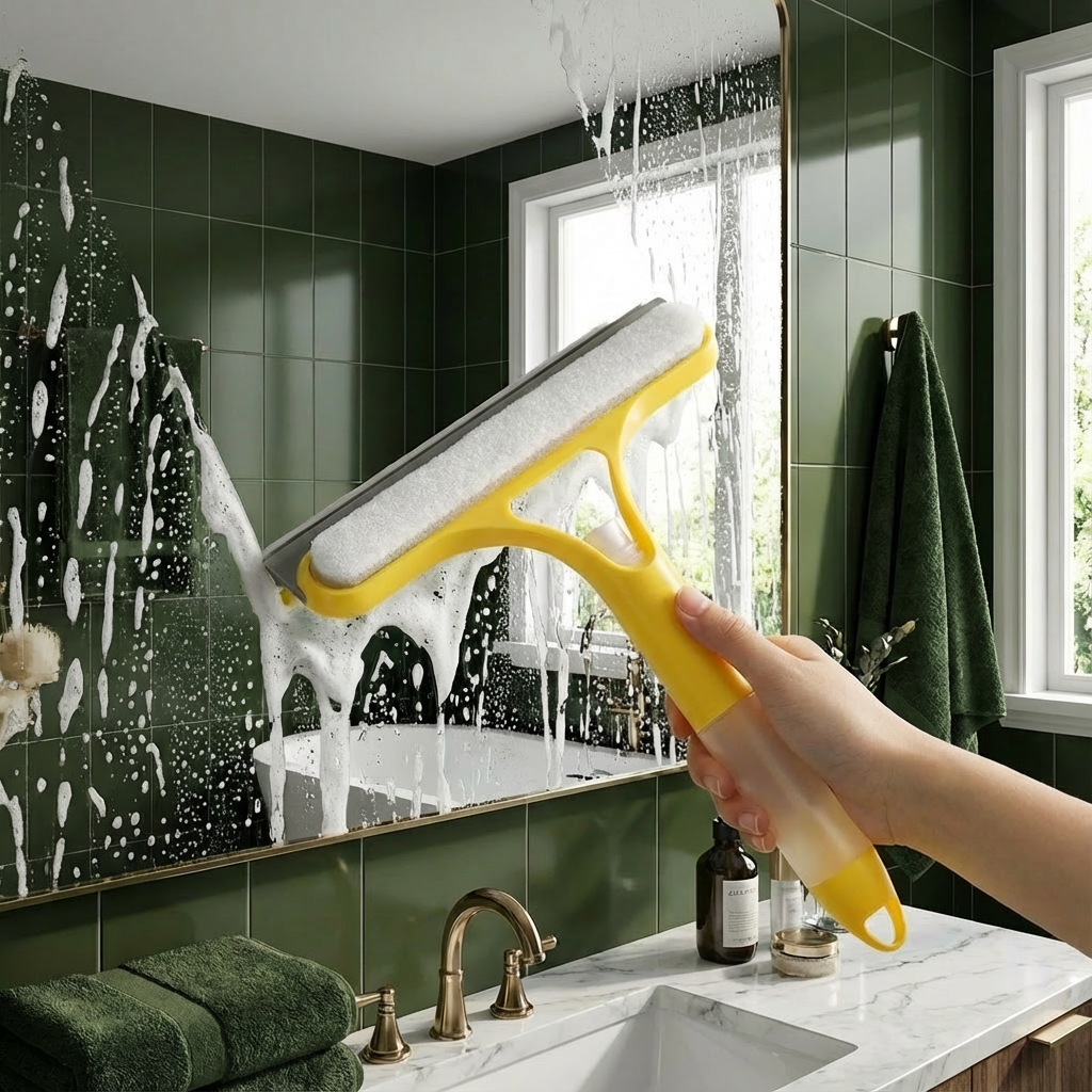 Brosse Nettoyante 3-en-1 pour Fenêtres, Miroirs et Surfaces en Verre