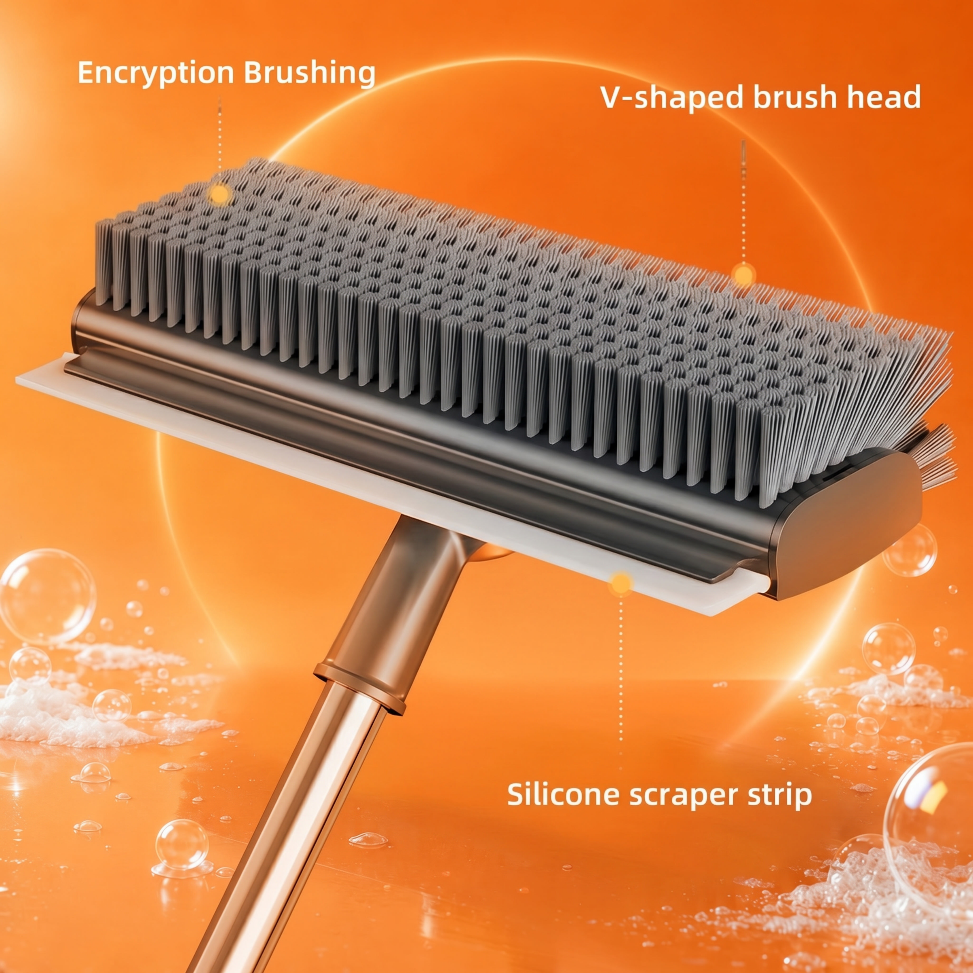 Brosse de Sol Rotative 360° avec Manche Ergonomique pour Carrelage et Joints