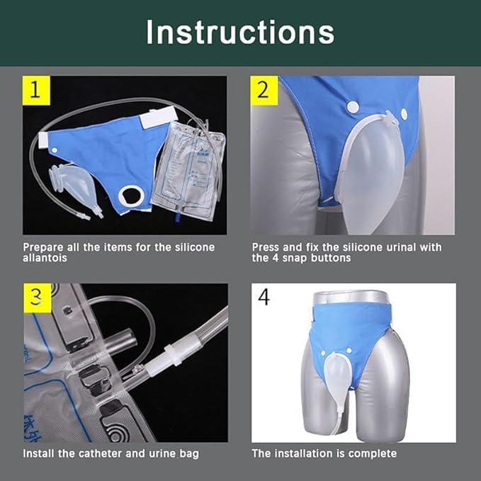Poche Urinaire Réutilisable Étanche avec Récepteur en Silicone