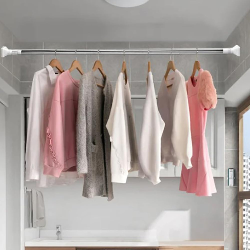 Tringle à rideaux sans perçage ajustable – Acier inoxydable Twist-Lock