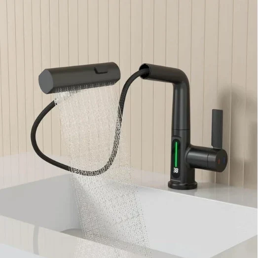 Embout de robinet avec indicateur de température LED et 5 modes de pulvérisation