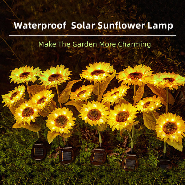 Lampes Solaires Tournesol pour Jardin – Lumière d'Ambiance Extérieure