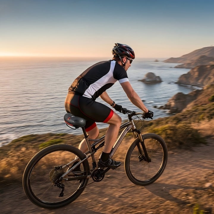 Selle de vélo ergonomique avec rembourrage et bandes réfléchissantes