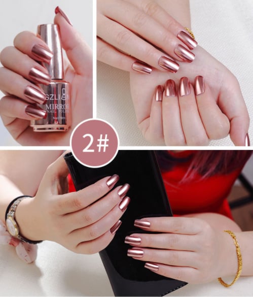 Vernis Chromé Effet Miroir à Séchage Rapide pour Ongles Brillants