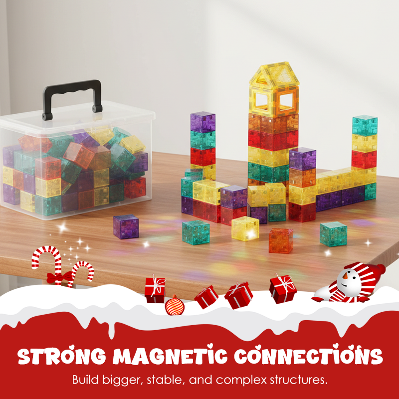 Blocs de Construction Magnétiques Transparents pour Enfants – 80 à 120 Pièces
