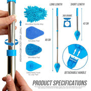 Brosse de Nettoyage 3-en-1 Télescopique pour Joints et Carrelage