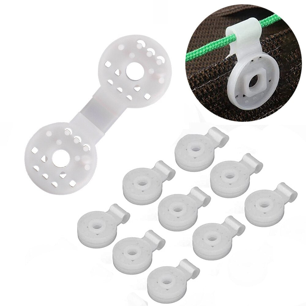 Clips de fixation pour toile d'ombrage en plastique – Lot de 40 pièces