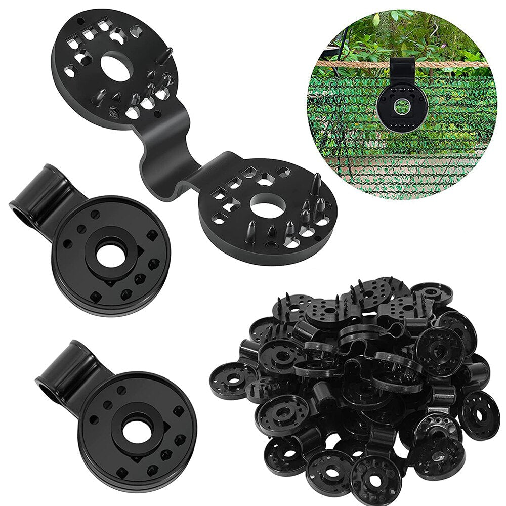 Clips de fixation pour toile d'ombrage en plastique – Lot de 40 pièces