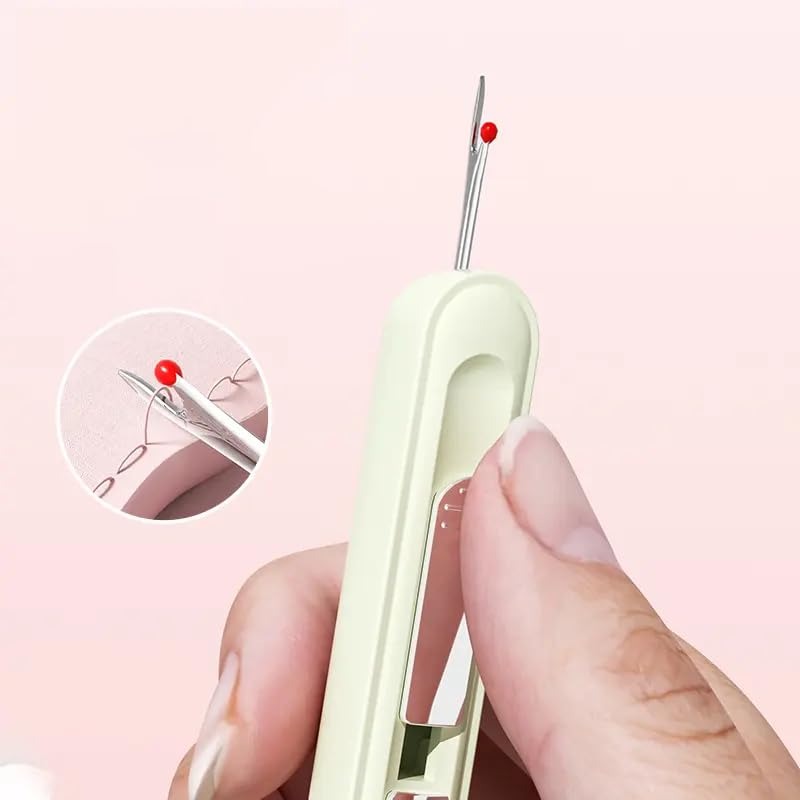 Découseur et Enfile-Aiguille 2-en-1 Compact pour Couture Précise