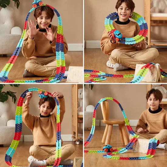 Circuit de Course Magnétique pour Enfants – 92 Pièces Flexibles