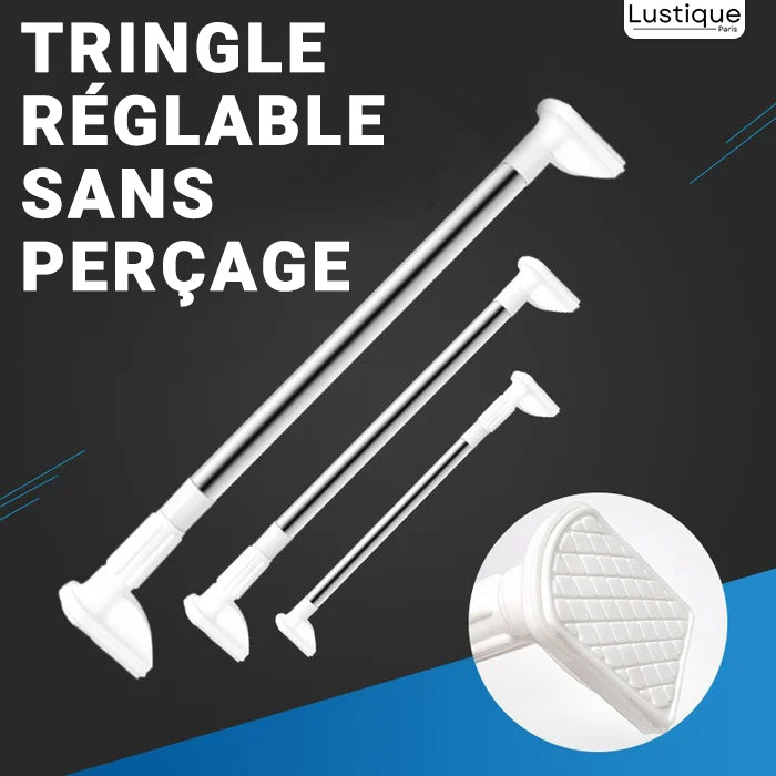 Tringle Télescopique Sans Perçage en Acier Inoxydable pour Salle de Bain et
