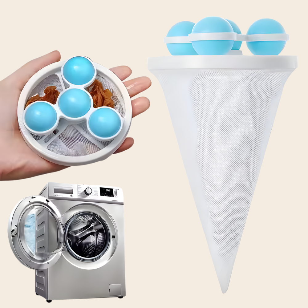 Attrape-peluches flottant pour machine à laver – Filet réutilisable