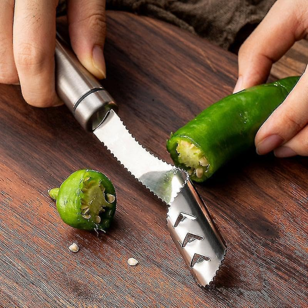 SliceCore™ – Évideur de Poivrons & Retire-Graines pour une Découpe sans Effort [50 % de Réduction]