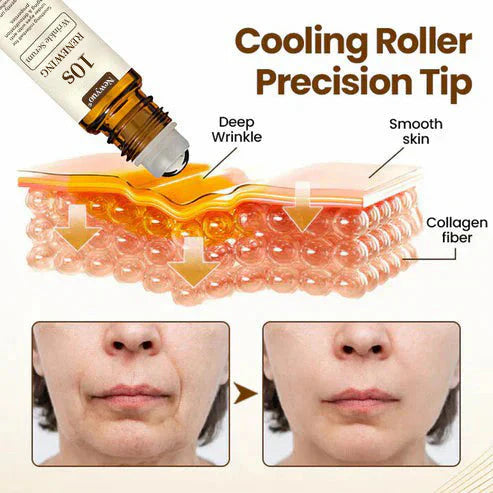 Sérum Anti-Âge Visage au Collagène et Acide Hyaluronique avec Roller