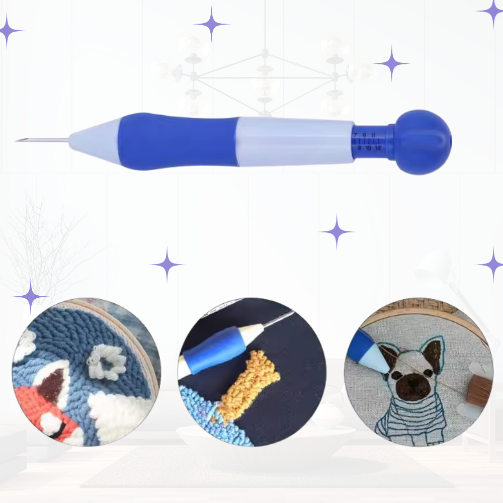 Kit Broderie Punch Needle – Aiguille Magique pour Broderie Facile