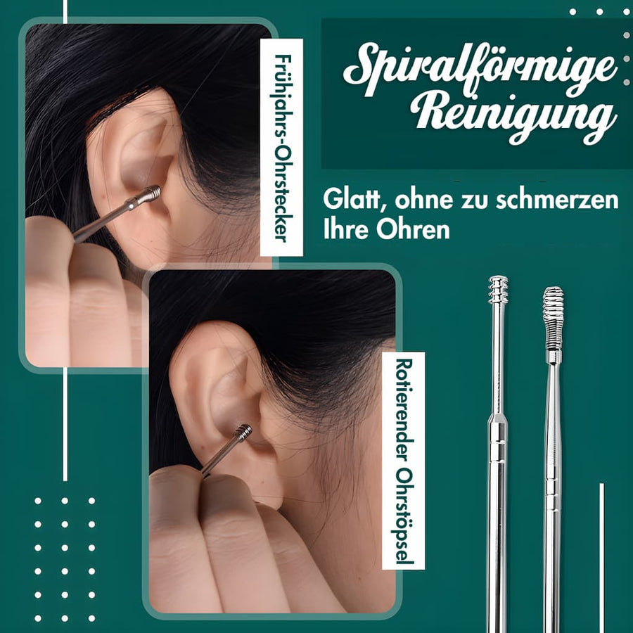 Nettoyeur de Cérumen Réutilisable à Spirale pour Oreilles Propres