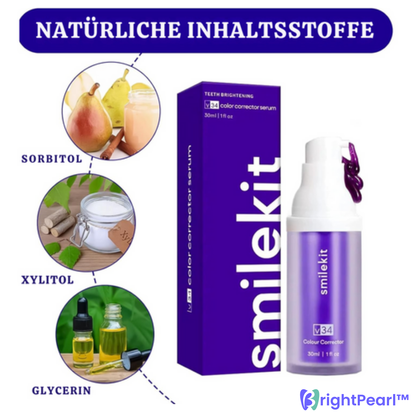 Dentifrice Violet Sérum Correcteur de Couleur pour Dents Éclatantes