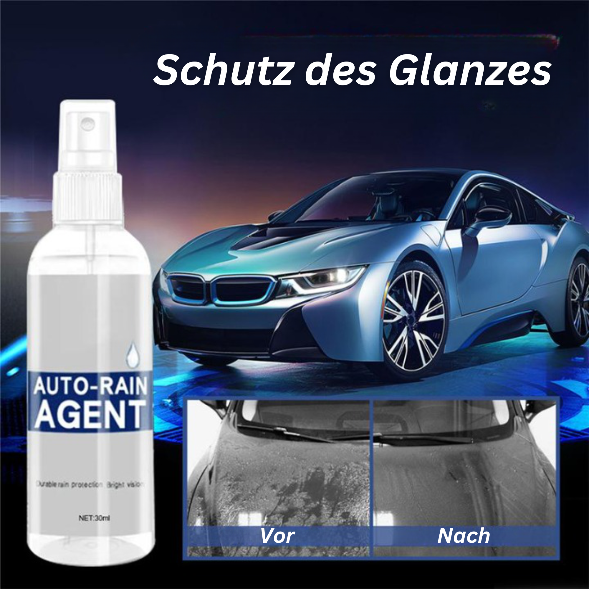 Spray Anti-Buée et Déperlant pour Vitres de Voiture – Revêtement Nano