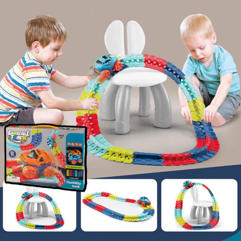 Piste de Course Flexible pour Enfants avec Voiture Autonome