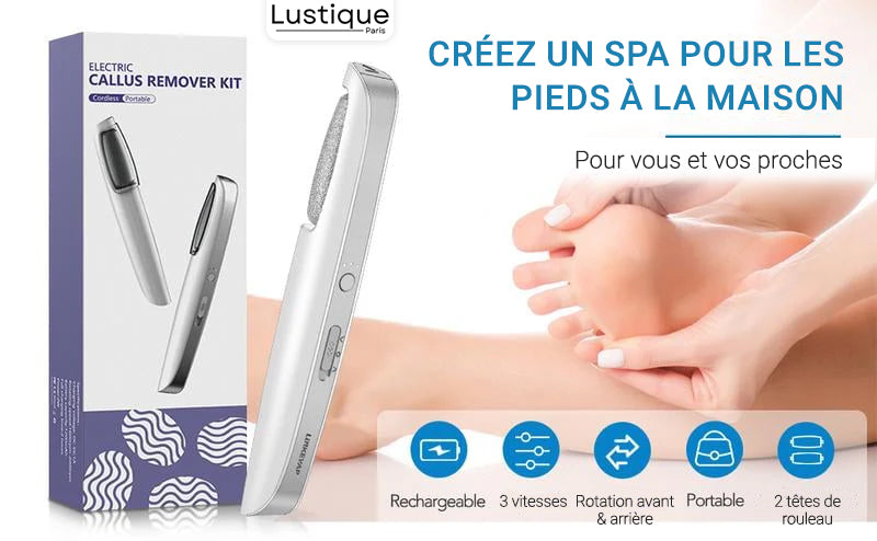 Lime à Pieds Électrique avec Lumière LED – Pédicure Professionnelle à Domicile