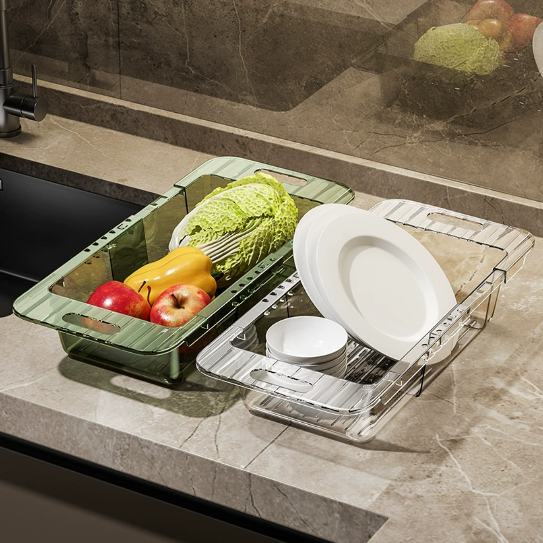 Égouttoir Rétractable pour Évier – Panier de Cuisine Gain de Place