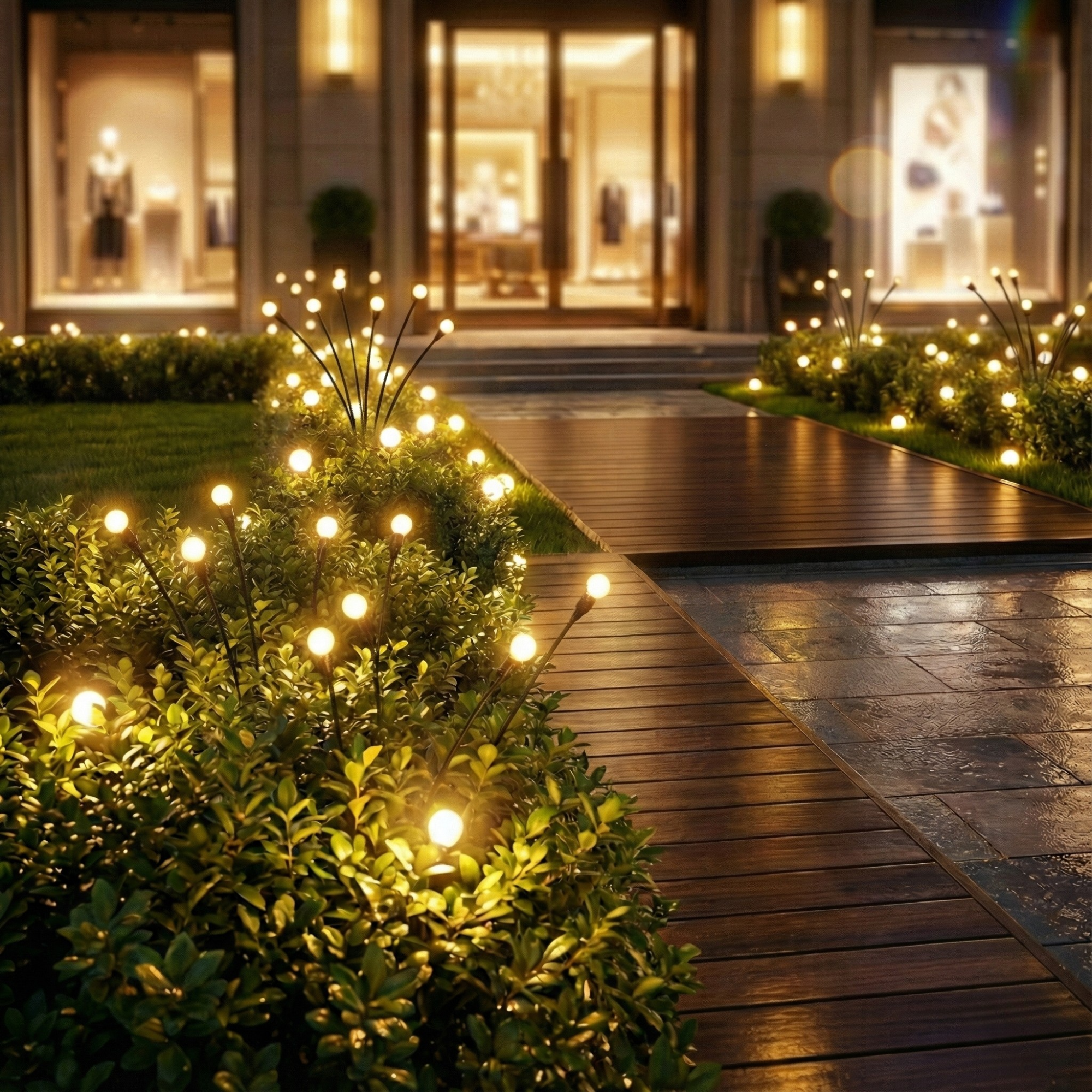 Lampe Solaire de Jardin LED à Effet Lucioles pour Terrasse et Allées