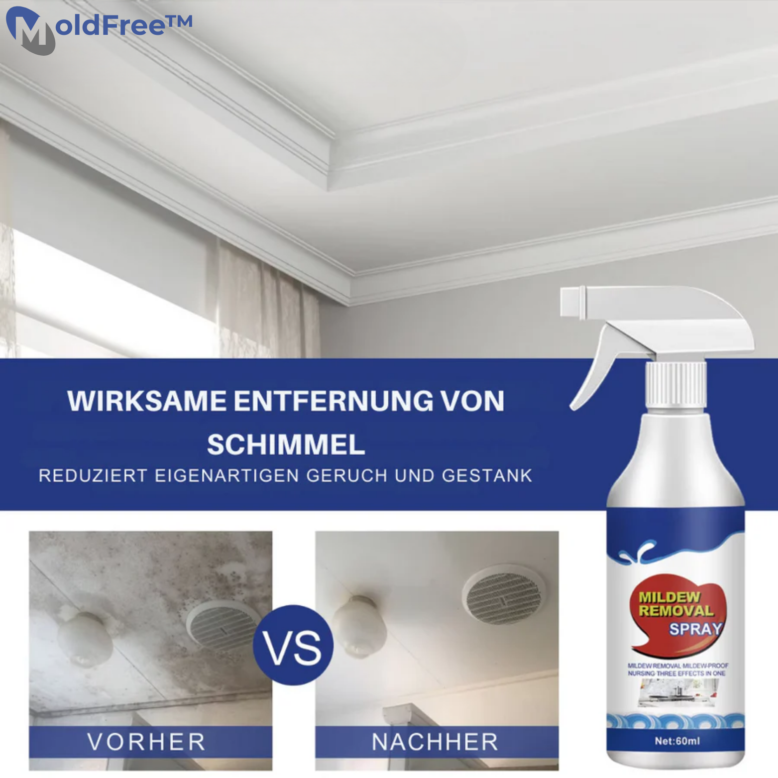 Spray Anti-Moisissures pour Murs, Joints et Carrelages – Action Rapide 30 min