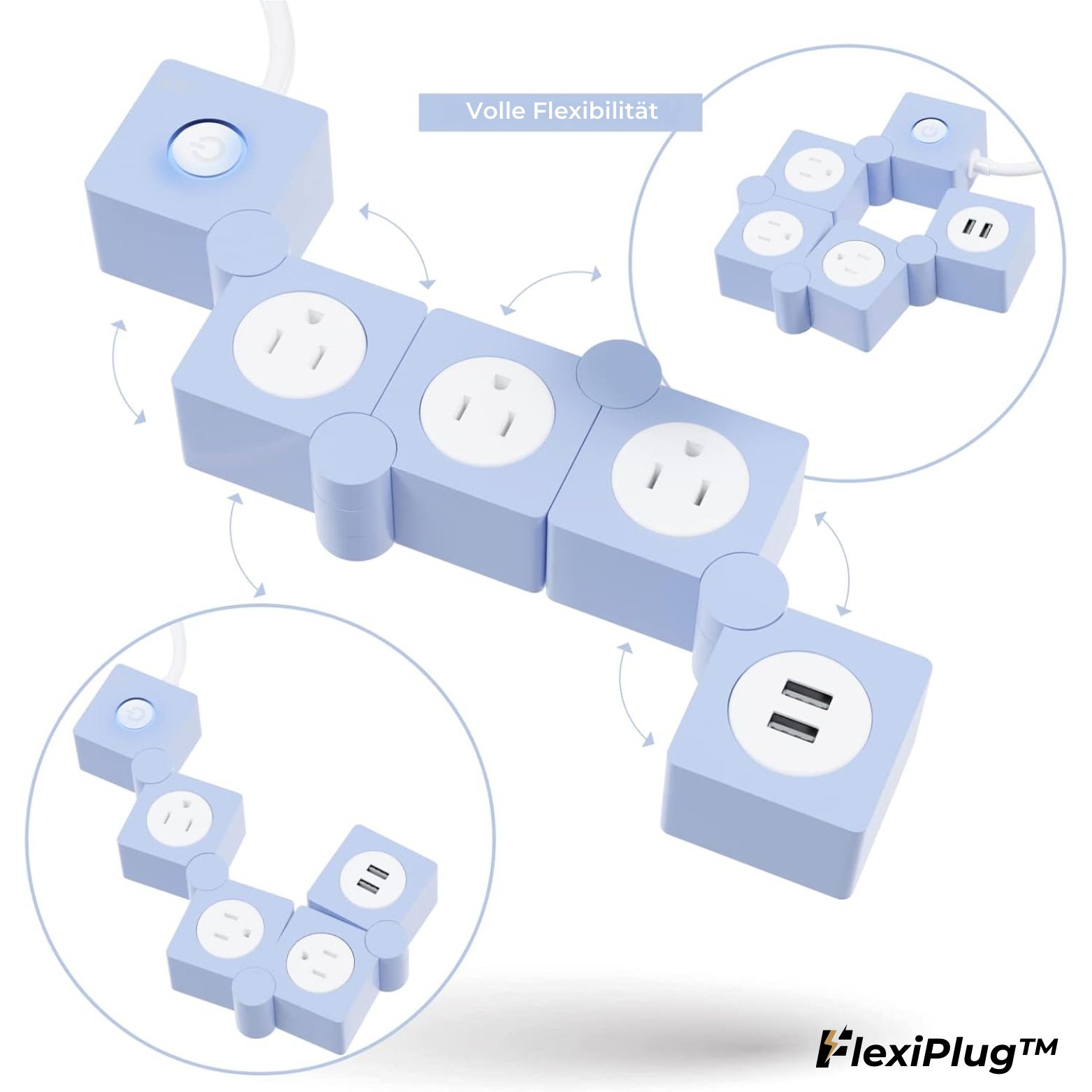 Multiprise Compacte avec Ports USB et Protection contre les Surtensions
