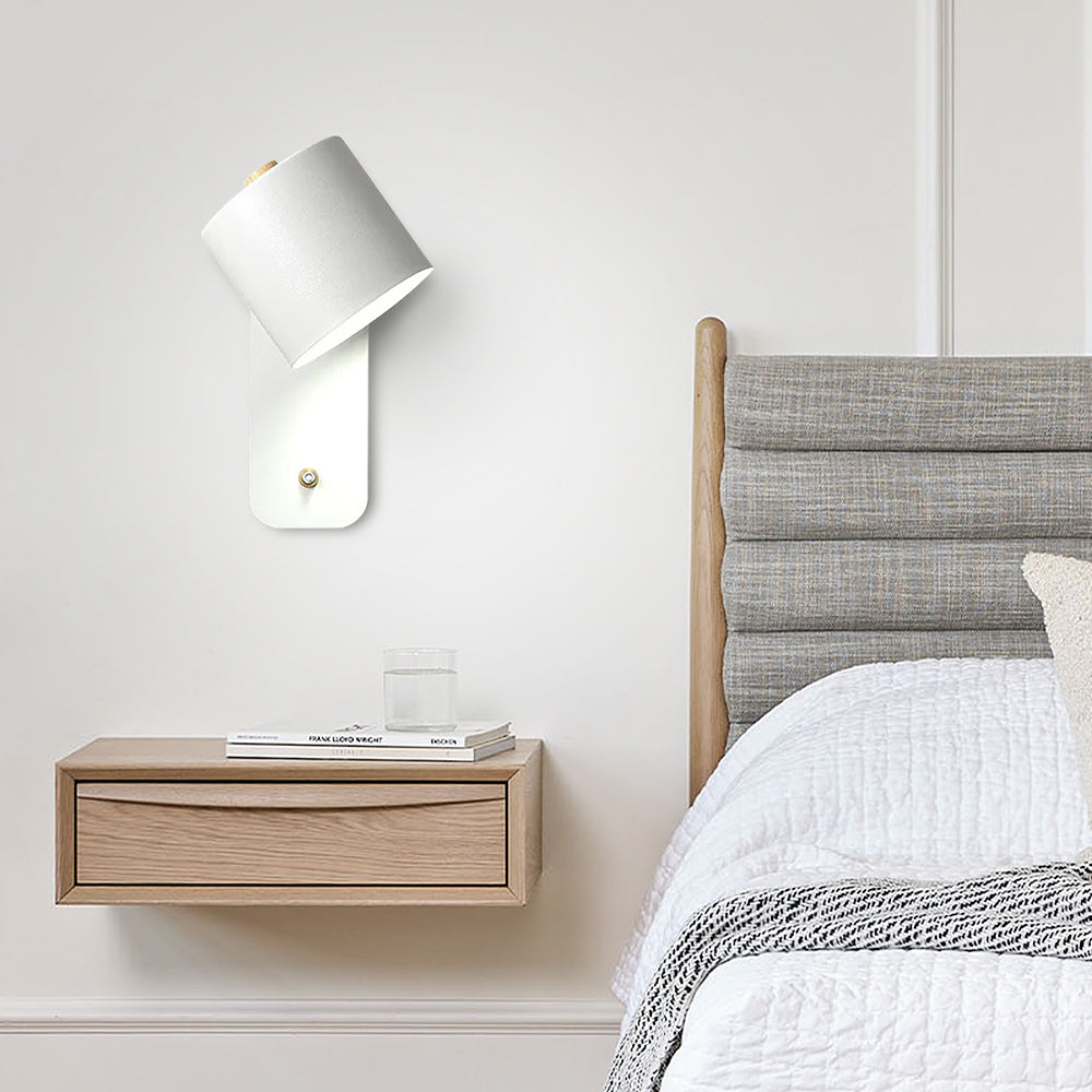 Applique murale cylindrique orientable avec rotation 180° pour lecture