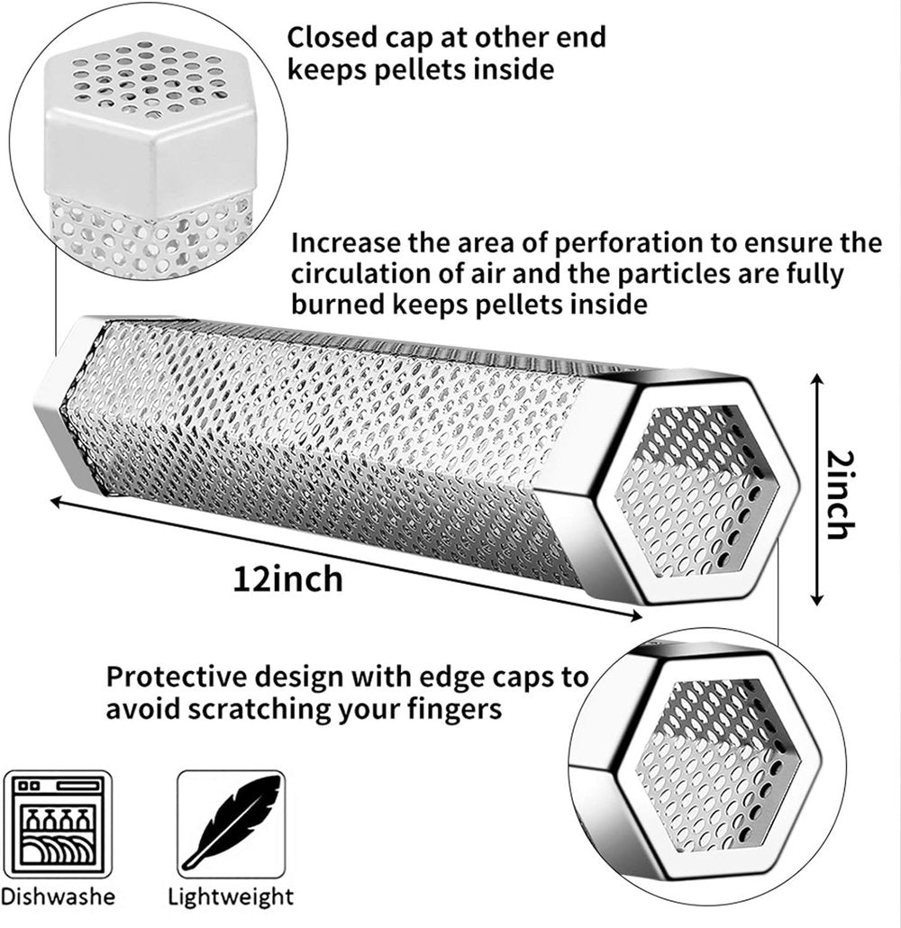 SmokeHex™ – Tube à fumée en acier inoxydable adapté à tous les types de grill [50 % de réduction]