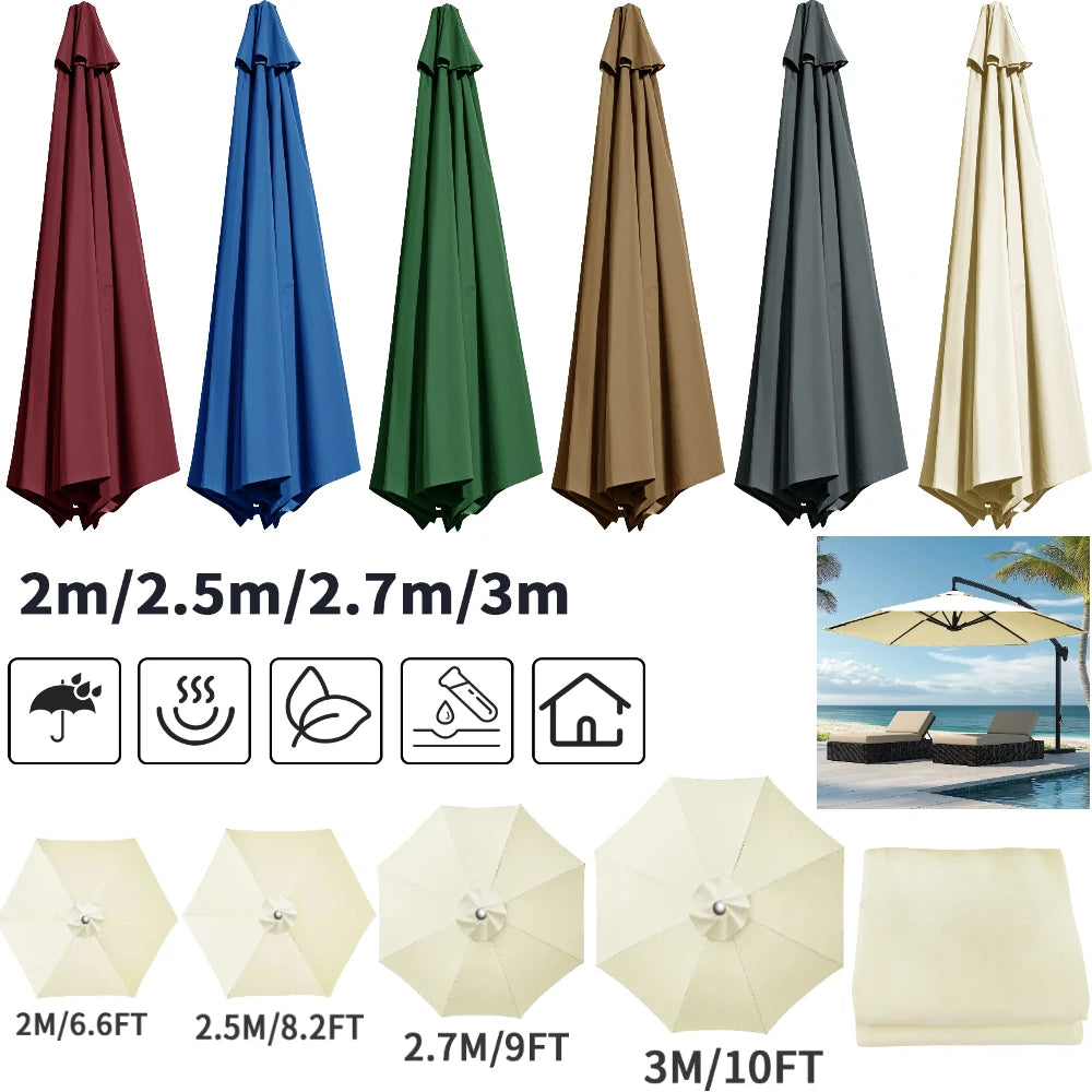 Housse de Parasol Imperméable avec Ventilation pour Jardin et Terrasse